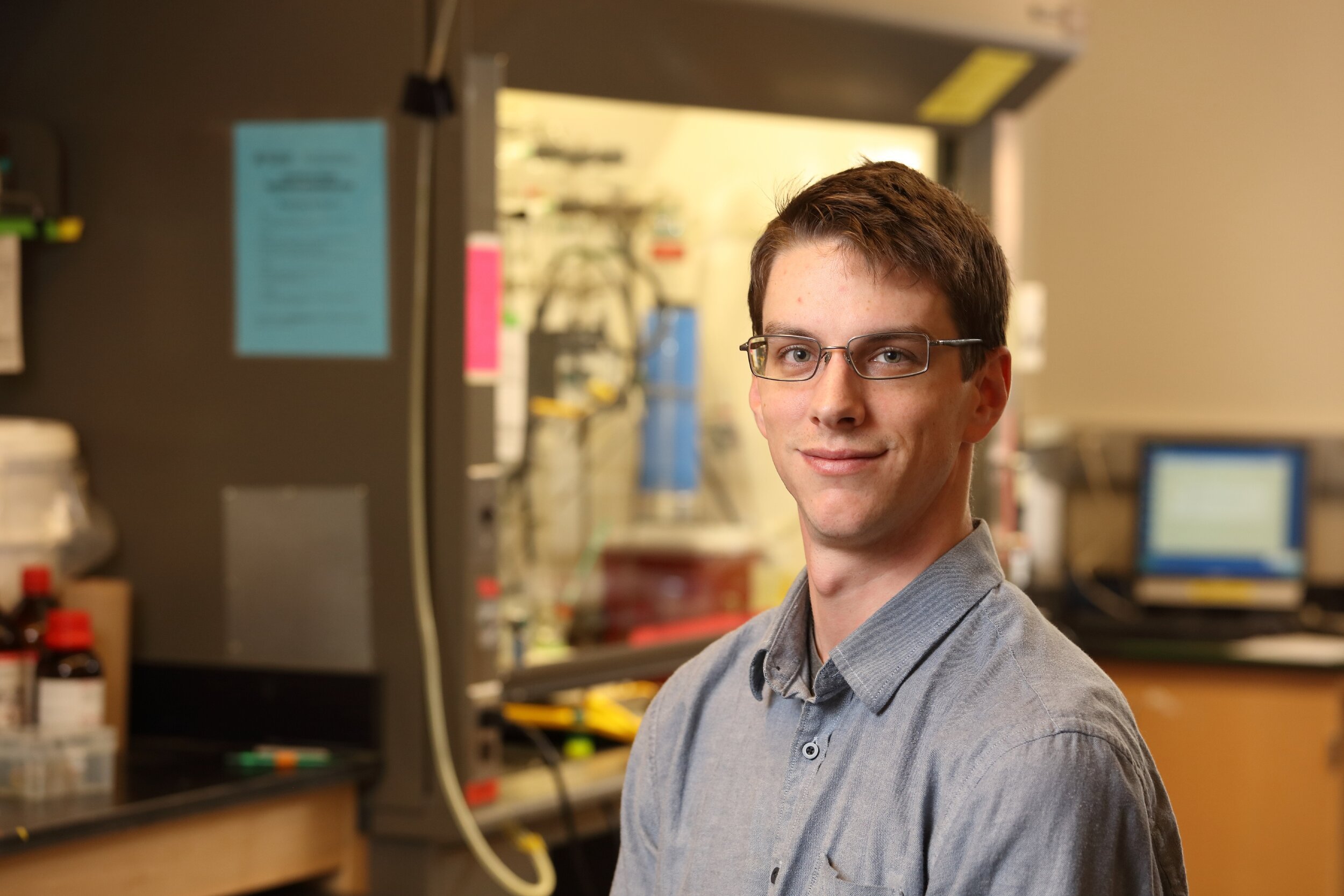 Matthew Alpert in his University of Virginia Lab in 2018.