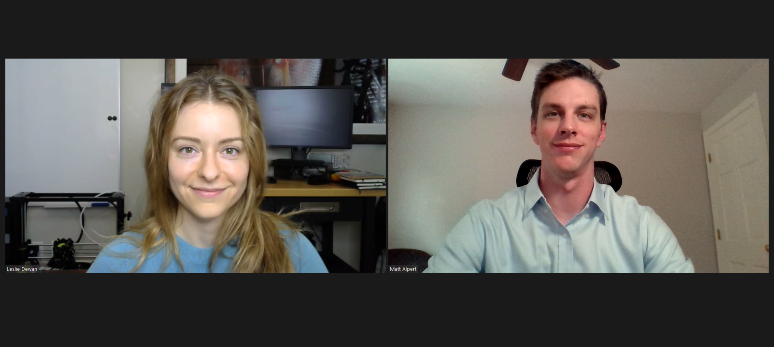 RadiantNano co-founders Leslie Dewan, CEO, and Matthew Alpert, CTO.