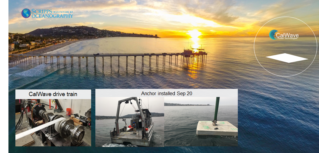 CalWave’s pilot site, ready for testing, with anchors installed