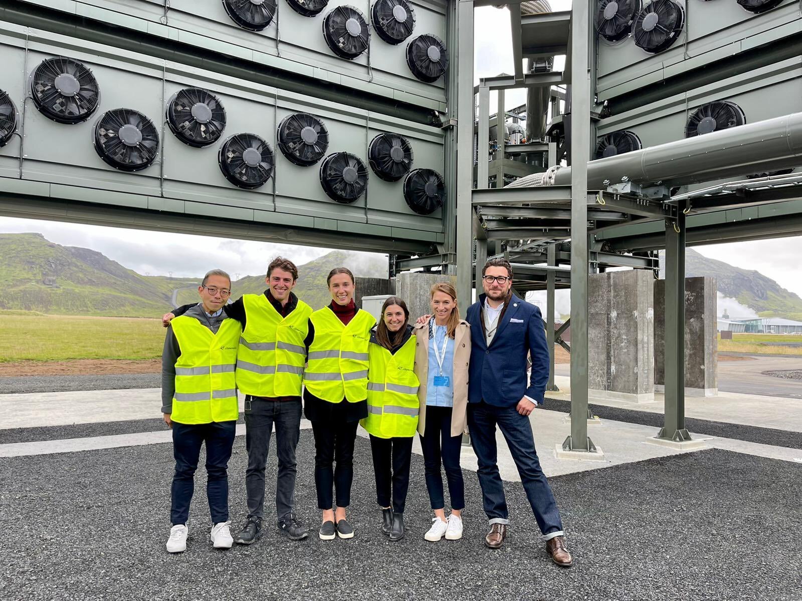 The Stripe Climate team in Iceland, at the opening of the Climeworks’ direct air capture plant.
